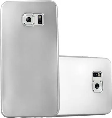 Produktbild von Cadorabo Schutzhülle für Samsung Galaxy S6 EDGE PLUS Hülle in Silber Handyhülle TPU Silikon Etui Cover Case