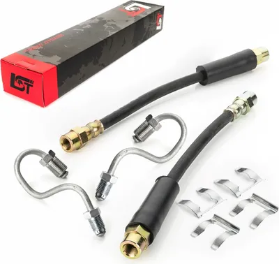 Produktbild von 2x Bremsschlauch Set hinten + Halteklammer für Audi Seat Skoda VW