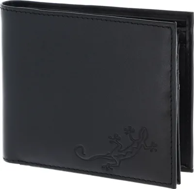 Produktbild von oxmox Leder Geldbörse Leather Querscheinbörse Lizard Embossed Black schwarz