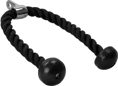Produktbild von GORILLA SPORTS® Trizepsseil - 85cm, mit Drehgelenk, bis 150 kg Belastbar - Trizeps Seil, Kabelzuggriff, Tau Nylon, Kabelzug, Seilzug, Pull Down