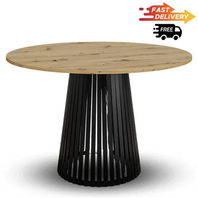 Produktbild von Runder Design-Esstisch Viero 110 cm – Artisan Eiche