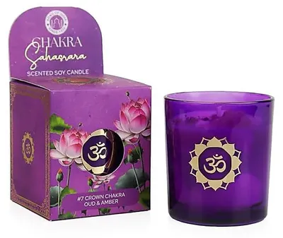 Zdjęcie produktu dla Świeca zapachowa sojowa Sahasrara Chakra Oud & Bursztyn - opakowanie 2 szt. - 130g