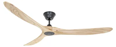 Image de Ventilateur de plafond à basse consommation avec télécommande Eco Genuino 180 cm Noir mat & Bois naturel