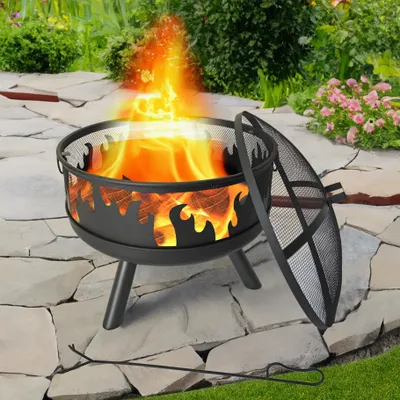 Produktbild von Feuerstelle mit Funkenschutz, rund Maße ca. Ø 61,5 x 43 cm