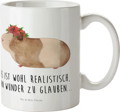 Produktbild von Mr. & Mrs. Panda Trinklernbecher Meerschweinchen Weisheit - Weiß - Geschenk, Camping Tasse, Plastikbecher, Motivation, Pott, Henkelbecher, Spruch, Blumenkind, Wunder