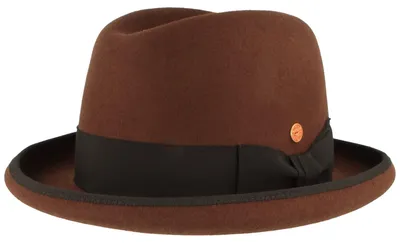 Mayser eleganter Homburg Wollfilz-Anlasshut mit Einfass in braun