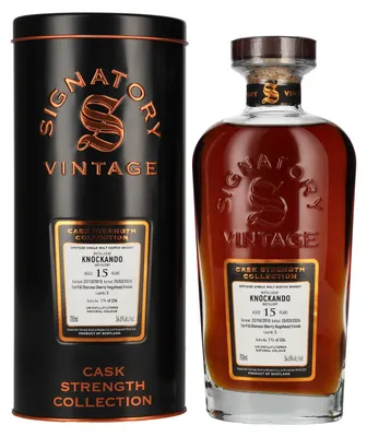 Image de Signatory Vintage KNOCKANDO 15 Years Old 1st Fill Oloroso Sherry Cask Strength #5 2010 54,6% Vol. 0,7l in Tinbox