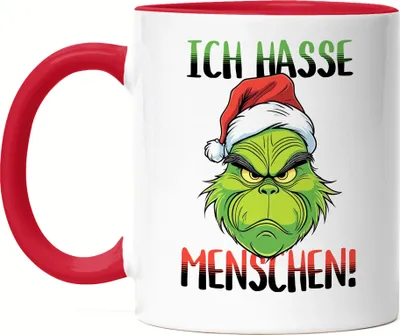 Produktbild von Ich Hasse Menschen Tasse rot Anti Weihnachten Ich hasse Weihnachten Mi Mi Mi Halts Maul