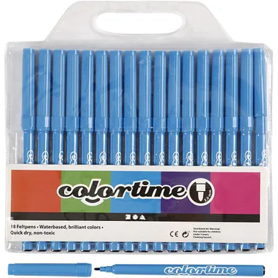 Produktbild von Colortime Marker, Strichstärke 2 mm, Hellblau, 18 Stk/ 1 Pck [HOB-373534]