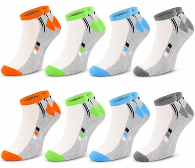 Produktbild von SUMMER COLOR Sneaker Socken, 12 Paar – Baumwolle mit Weichbund, Größe 39–42