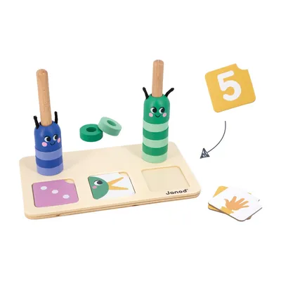Image de Janod Bois Jeu éducatif Comparer et compter les chiffres pour enfants