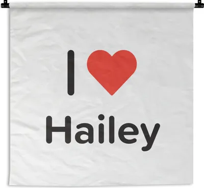 Produktbild von MuchoWow® Wandteppich Wandbehang Ich liebe - Hailey - Mädchen 150x150 cm Tapisserie Dekoration Wandtuch - Wohnaccessoires - Modernes