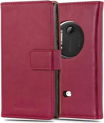 Produktbild von Cadorabo Hülle für Nokia Lumia 1020 Schutzhülle in Rot Handyhülle Book Tasche Case Etui Luxury