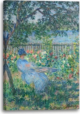 Produktbild von Leinwandbild (80x120cm): Claude Monet - Terrasse in Vetheuil, echter Holz-Keilrahmen inkl. Aufhänger, handgefertigt in Deutschland