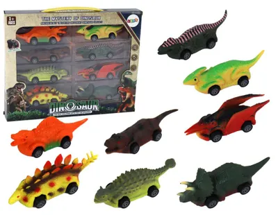 Produktbild von Lean Toys Set Dinosaurierautos Fraktionsantrieb Autos Dinosaurier Spielzeugautos, Größe:UNIVERSAL