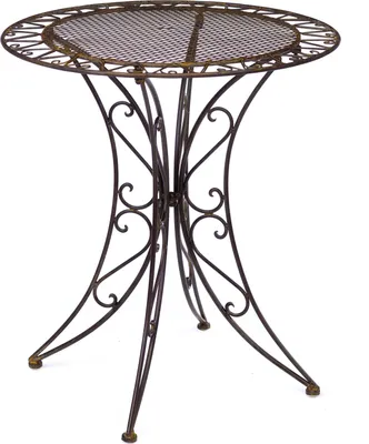 Produktbild von Gartentisch Eisen Tisch Bistrotisch Gartenmöbel Antik-Stil braun