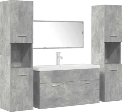 Immagine prodotto di vidaXL Set di mobili da bagno da 5 pezzi in cemento grigio materiale a base di legno