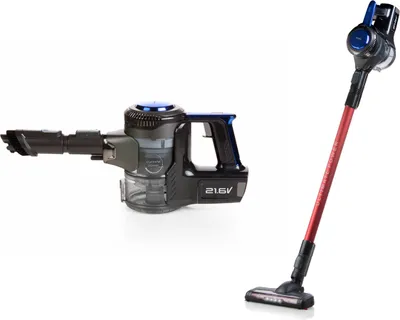 Produktbild von Domo DO222SV, 2-in-1-Stabstaubsauger, Beutellos, Schwarz, Rot, 0,7 l, Aluminium, Trocken