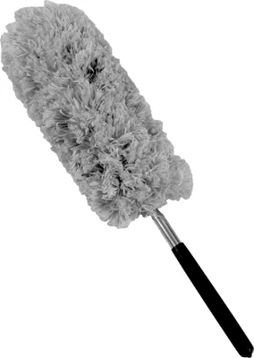 Produktbild von Staubwedel 34-82cm Teleskopstiel flexibel Staubwischer Wedel Wischer ausziehbar, Farbe:grau