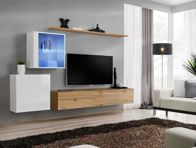 Produktbild von Wohnwand 260 cm Luxus Wand Schrank Wohnzimmermöbel Regale Einrichtung Modern