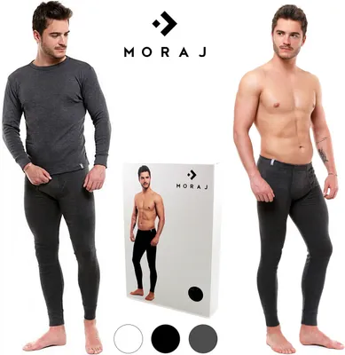 Obrázek produktu pro MORAJ Pánské dlouhé spodky Legíny Termo kalhoty Pánské funkční prádlo 1600-001 Long Johns - tmavě šedá - L