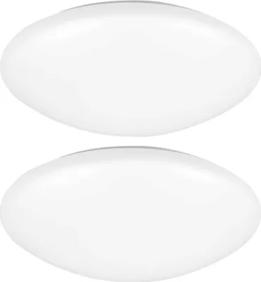 Image de 2x plafonnier LED, métal et plastique, blanc, D 26 cm
