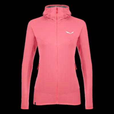 Produktbild von Salewa Fleecejacke Light Micro Pl M FZ mit Kapuze für Damen, Größe:42, Farbe:Calypso Coral mel