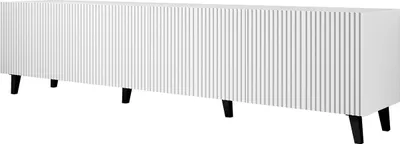 Produktbild von MIRJAN24 TV-Lowboard Pafos 200, TV-Tisch mit 4 Türen, Modern Wohnzimmer TV-Kommode, Stilvoll Kollektion (Farbe: Weiß / Schwarz Füße)