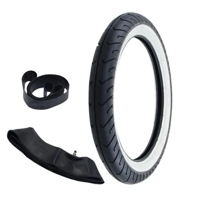 Obrázek produktu pro Pneumatiky Whitewall Mitas MC2 2.75-16 (2 3/4 x 16) 46J TT + duše + páska na ráfek