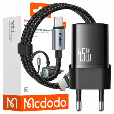 Obrázok produktu pre Nabíjačka McdoDo USB-C, 45W, GaN, kábel 1m, typ C, čierna
