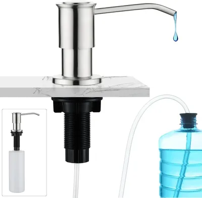 Produktbild von CREA Seifenspender Einbau Küche, Bad 500ml Flasche 1m Schlauch drehbar Edelstahl