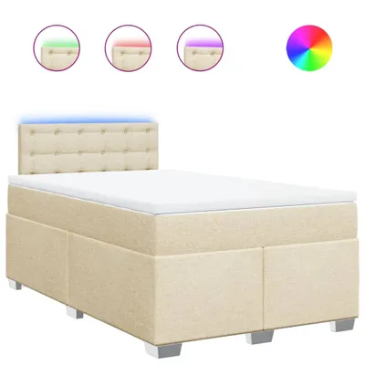 Produktbild von Boxspringbett mit Matratze Creme 120x200 cm Stoff
