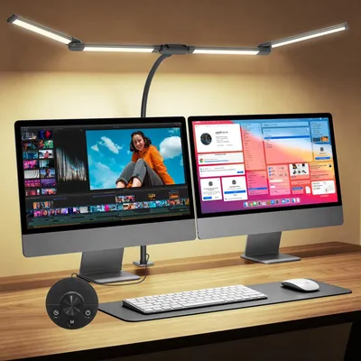 Image de Lampe de bureau LED dimmable avec pince - 118 cm col de cygne pour dessiner et concevoir