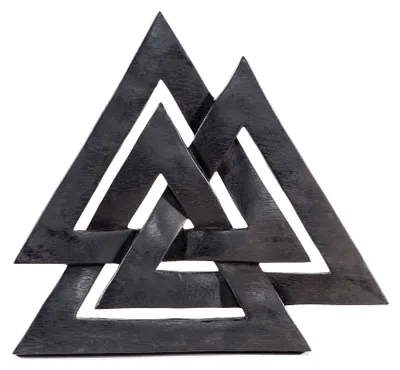 Produktbild von Wandbild Wandschmuck Wand Deko VALKNUT Wotansknoten schwarz Holz Wandr