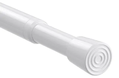 Image de Barre de tension télescopique, sans perçage, pour rideaux, couleur blanche, longueur réglable de 68 à 100 cm, 1 pièce