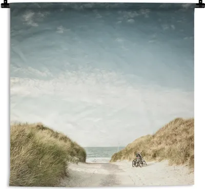 Produktbild von MuchoWow® Wandteppich Wandbehang Strand - Düne - Himmel 60x60 cm Tapisserie Dekoration Wandtuch - Dekorationen - Wand Decke