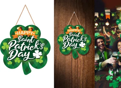 Produktbild von St Patricks Saison Feierliches Symbol Dekoration Freude Shamrock Inspiration Verschönerung Irisches Glück Klare Botschaft Heimdekoration Thema, Farbe: Mehrfarbig