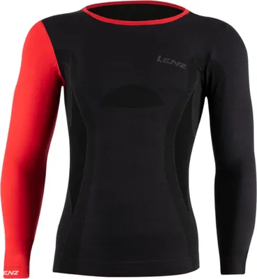 Immagine prodotto di Lenz camicia funzionale da uomo manica lunga Merino 6.0 , nero rosso, XL