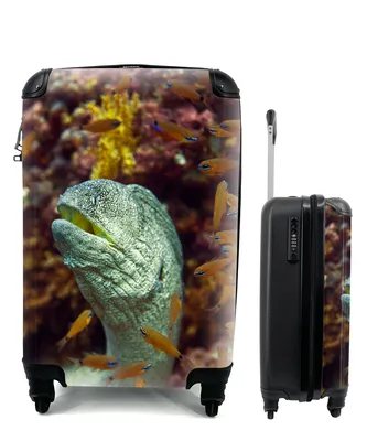 Produktbild von MuchoWow® Koffer Handgepäck Trolley Rollkoffer Kleine Reisekoffer mit 4 Rollen - Fische - Korallen - Ozean - Cabin Size < 55x40x23 cm & 55x40x20 cm - Fotokoffer - Kabinenkoffer - Boardgepäck - Reise-Box - Reisekoffer - Reisegepäck - Koffer mit Bild - Trolley für Kinder