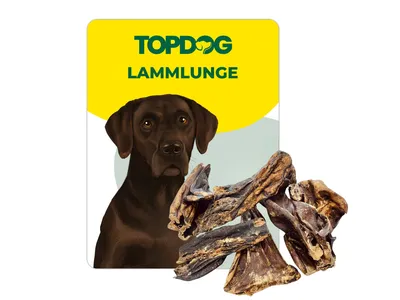 Produktbild von TOPDOG Lammlunge - 500g | Kausnack für Hunde | Trainingshappen | Ohne Zusätze…