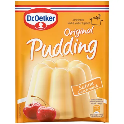 Produktbild von Dr. Oetker Original Pudding Sahne Geschmack Dessert 3er 111g