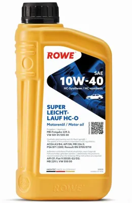 Produktbild von ROWE HIGHTEC SUPER LEICHTLAUF HC-O für 10W-40 1 Liter Motoröl Motorenöl HC Synthese 501 01 505 00 229.3 226.5 PSA B71 2300 RN0700 RN0710 Öl