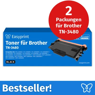 Produktbild von : Easyprint Toner für Brother TN3480, Kompatibel mit Brother DCP-L 5500, HL-L 5000, MFC-L 5700, u.v.m., 2 Stück
