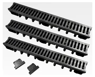 Produktbild von Kunststoff Entwässerungsrinne SELFline 3er Set B125 3 Meter