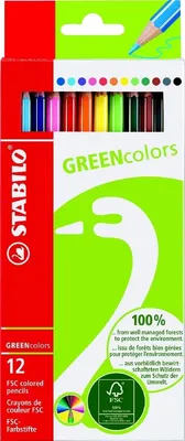 Produktbild von Farbstifte GREENcolors Etui mit 12 Stiften Packung mit 6 Stück