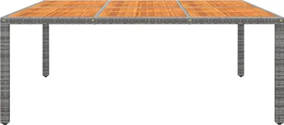 Obrázok produktu pre vidaXL Záhradný stôl 200x150x75 cm Akáciové drevo a polyratan sivá