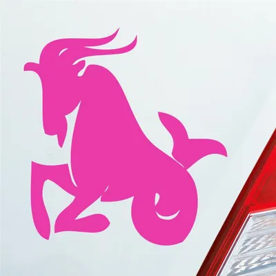 Produktbild von Auto Aufkleber Sternzeichen Steinbock PKW Car KFZ Roller 9,5x10 cm Pink Sticker Heckscheibenaufkleber