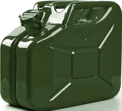 Image de Bidon d'essence 10 l, vert olive RAL 6003, tôle d'acier 0,9 mm, L 345 x l 165 x H 275 mm, VALPRO