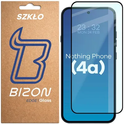 Produktbild von Gehärtetes Glas für Nothing Phone (4a), Bizon Glass Edge, Schwarzer Rahmen