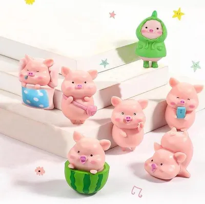 Obrázok produktu pre Ružová miniatúrna dekorácia, 7 kusov, ručná výroba